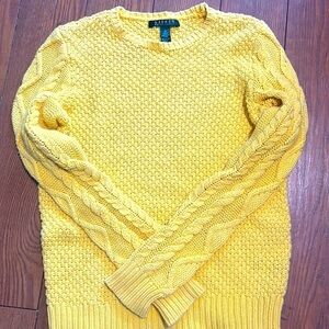 Lauren Ralph Lauren Sunny Yellow Cable Knit Sweater